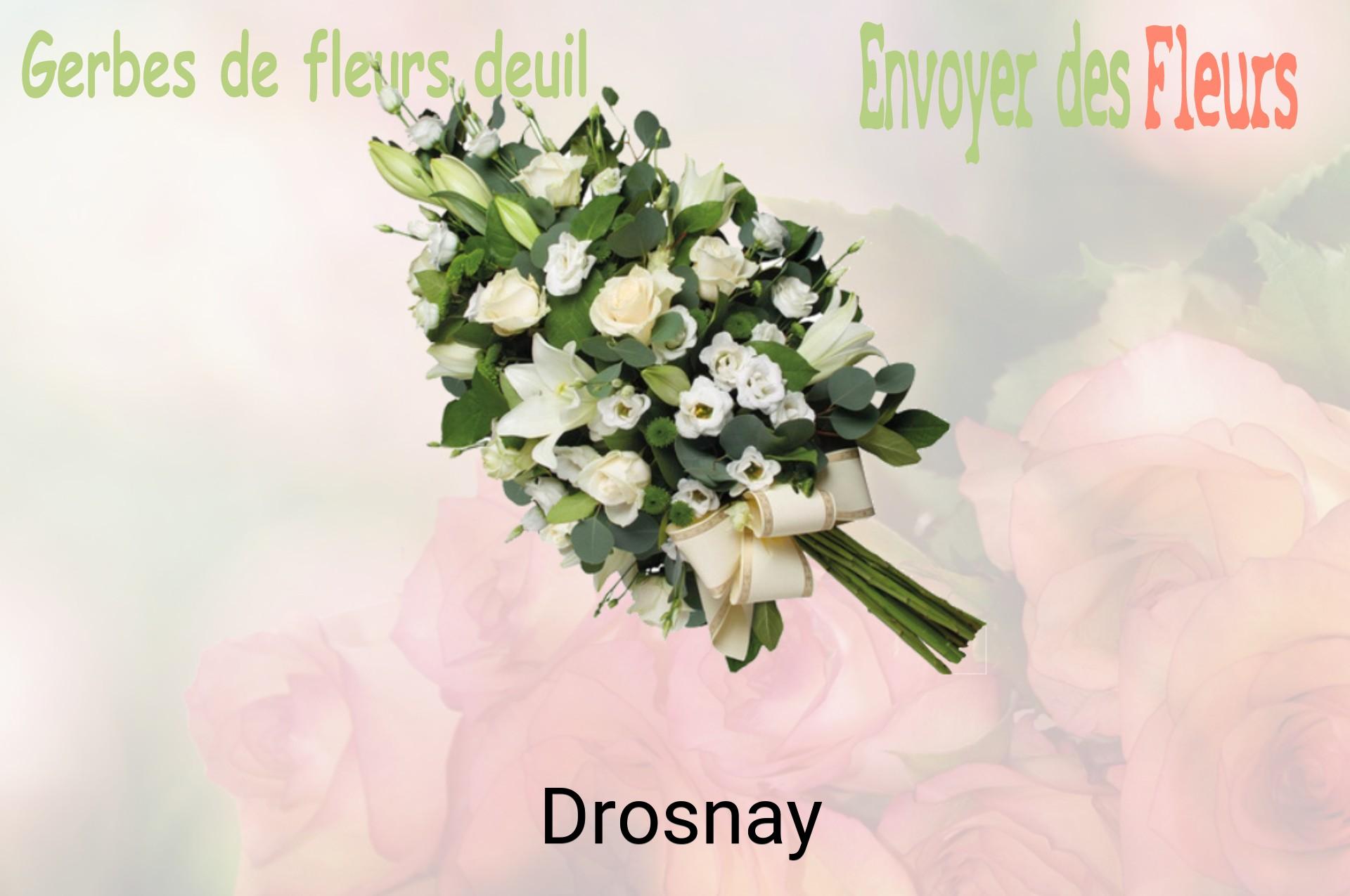 Gerbe de fleurs de deuil livrée à Drosnay